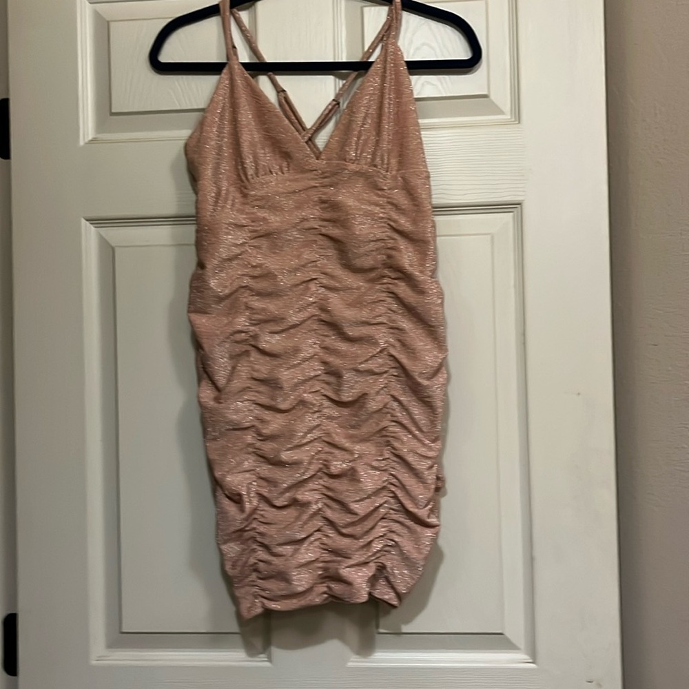 Champagne colored homecoming, dress size medium